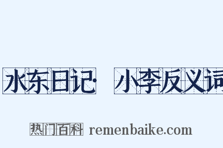 水东日记·小李反义词是什么意思的图片
